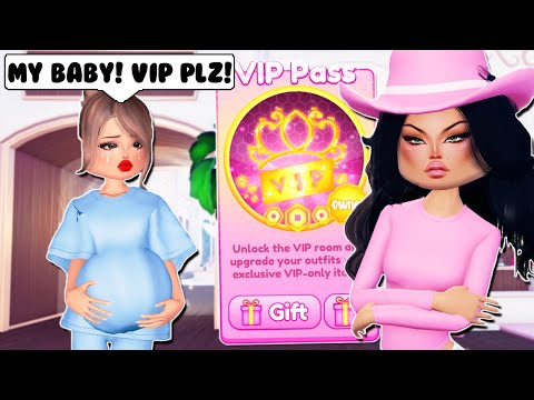 She FAKED Being PREGNANT For FREE VIP In Dress To Impress!