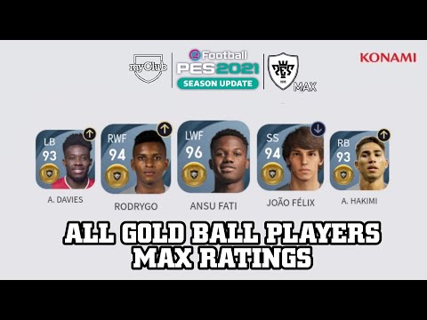 PES 2021 | ALL 200 GOLD BALL PLAYERS OFFICIAL MAX RATING | Ft. A.FATI J.FÉLIX