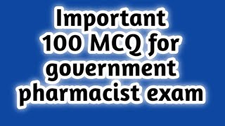 important MCQ for government pharmacist exam preparation#rrbpharmacistmcq#telanganapharmacist#dsssb