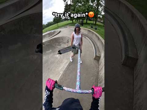 Skater BEEFS ME!😡 #scooter #skatepark #beef #fight #funny #comedy #skateboarding