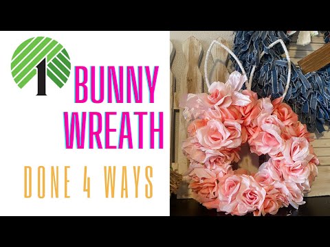 DOLLAR TREE Bunny Wreath Done 4 Ways!  SPRING DECOR 2023