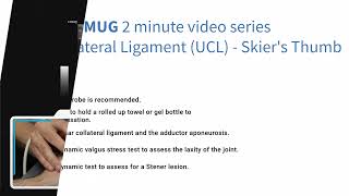 Ulnar collateral ligament of the thumb - 2 min series MSKUS