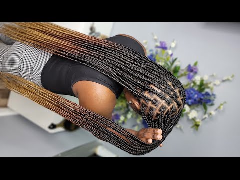 12 million Knotless boxbraids Ombre| Medium knotless braids hip length