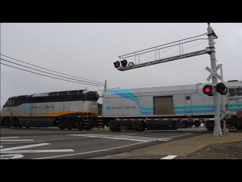 Amtrak 90218 Light Power Move South | Gerber Rd. Railroad Crossing, Sacramento CA