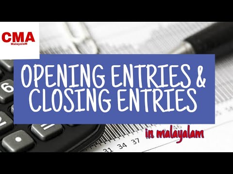 Opening entries& Closing enttries in Malayalam-cma malayalam