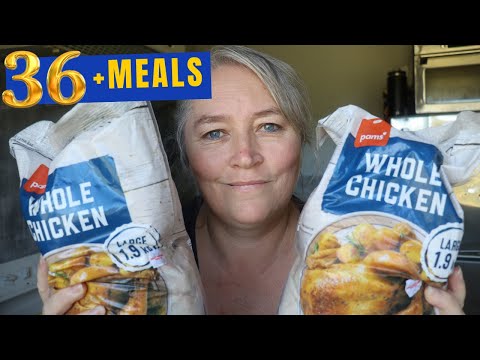 Two Whole Chickens | Dinners for a WEEK | Budget Shopping | Recession Meal plan