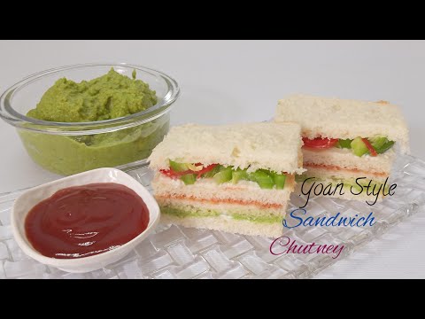 Goan style Sandwich Chutney | Instant Sandwich recipe for breakfast and evening snacks