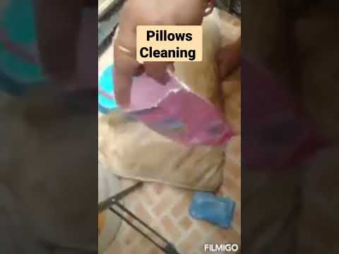 How to clean pillows?#youtubeshorts  please subscribe to my channel 🙏.#shorts