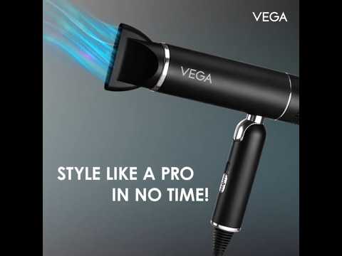 Experience salon-worthy results with Vega Style Pro 1600W Hair Dryer—fast, flawless, and fabulous!