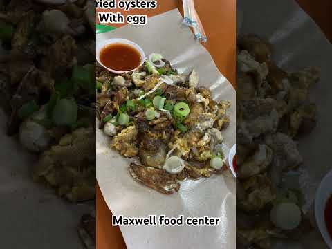 Fried Oysters with egg, Maxwell food center, Singapore #food #streetfood #singapore #oysters #food