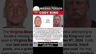 38 YEAR OLD CODY KING IS MISSING FROM VIRGINIA BEACH VIRGINIA!!!  HELP BRING HIM HOME SAFE!!!