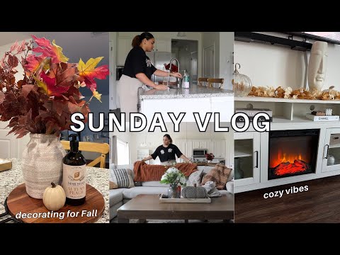 VLOG // Sunday at home, HomeGoods haul, decorating for Fall, cleaning + weekly grocery haul