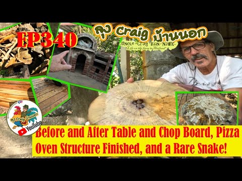 EP340 Before and After Table and Chop Board, Pizza Oven Structure Finished, and a Rare Snake!