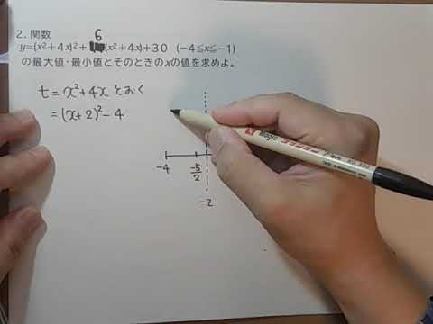 2次関数第10回最大最小5ｔとおく