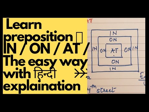 Learn English grammar preposition IN ON AT in Hindi | Easy explaination| हिंदी में अंग्रेजी व्याकरण|