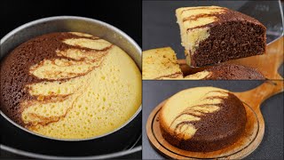 TRY THIS ONE BATTER TWO FLAVOUR CAKE RECIPE | CHOCOLATE VANILLA CAKE RECIPE | WITHOUT OVEN