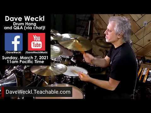 PROMO: Dave Weckl Drum Hang/Q&A on March 7, 2021