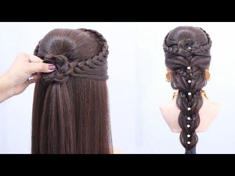 Cute braid hairstyle for diwali special | quick and easy long braid hairstyle |  hairstyle tutorial