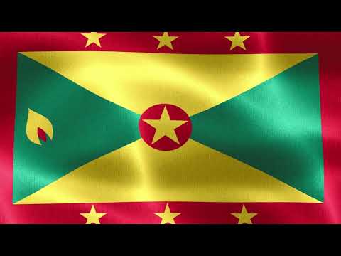 [10 Hours] Grenada Flag Waving - Video & Audio - Waving Flags