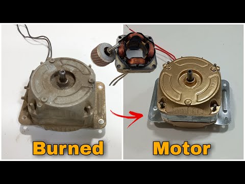 Restoration & Repair Burned Refrigerator fan Motor | Recovery step by step