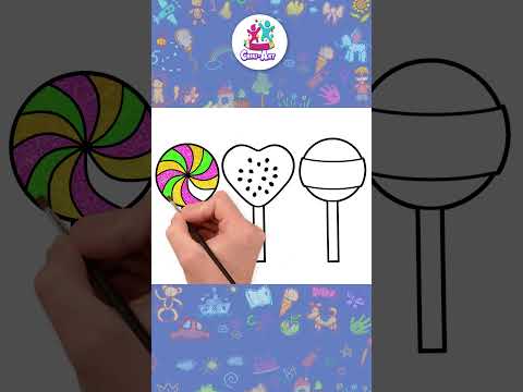 How to Draw Lollipop Candy - Easy Step By Step Drawing #shorts #howtodraw