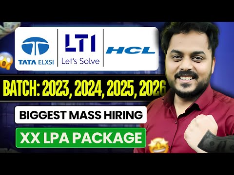 Finally Biggest Hiring😱 | TATA ELXI ,  HCL &  LTI | Off Campus Drive 2023, 2024, 2025, 2026 BATCH🔥