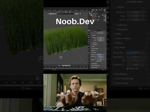 Noob vs Pro gamedev: creating grass #blendertutorial #blender #blendercommunity #blender3d #b3d