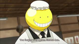 karma entrance and the first one to damage koro sensei