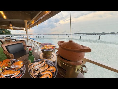 Insane All You Can Eat Seafood BBQ Buffet Seaside Restaurant LAUT