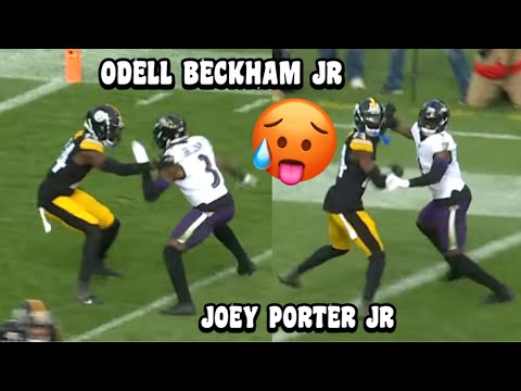 Odell Beckham Jr ‘LOCKED UP’ Vs Joey Porter Jr 🔒😳 (WR Vs CB) Ravens vs Steelers 2023 highlights