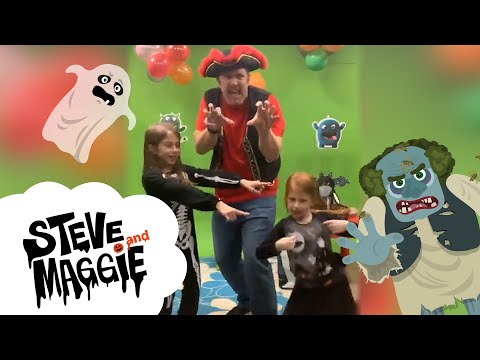 Halloween Party Games and Songs with Steve and Maggie | Halloween stories for Kids