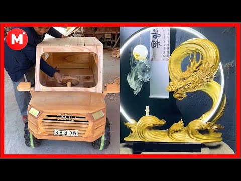 6 Unique Wood Sculptures -  Amazing Fastest Skill Wood Carving #2