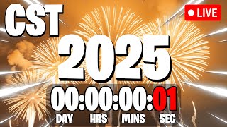 NEW YEAR'S 2025 COUNTDOWN LIVE 🔴 24/7 & Central Standard Time, CST New Year Countdown!