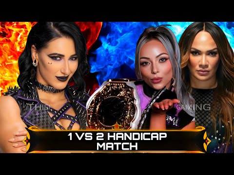 WWE 2K24 • 1 VS 2 HANDICAP MATCH - Rhea Ripley VS Liv Morgan Nia Jax | WWE