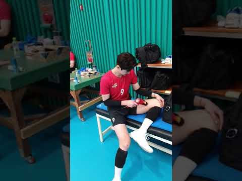 한국전력배구단 김인혁 선수 머슬테크 마사지건 사용영상