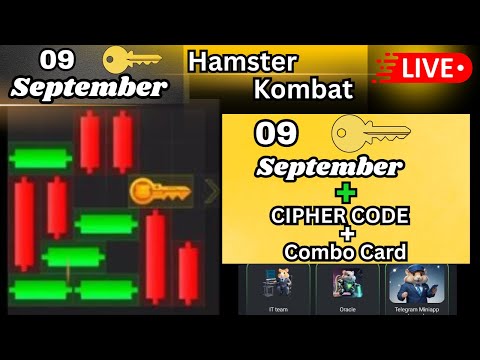 9 september How to solve mini-game Puzzle in hamster kombat | Daily cipher code | ( live solved )#yt