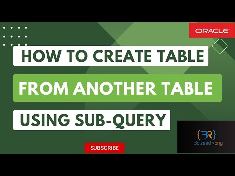 How To Create a Table from another Table using a Sub Query