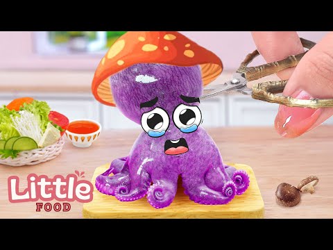 Cooking Made Easy !! Perfect Way To Cook Mushrooms And Octopus 🌸 Little Food Cooking