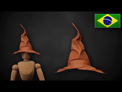 Origami: Chapéu Seletor V2 - Versão Mais Fácil - Instruções em Português PT-BR