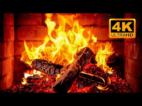 🔥 Fireplace 4K UHD! Fireplace with Crackling Fire Sounds. Fireplace Burning for Home