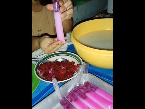 Milk ice candy with Dragon fruit  #Negosyongpatok