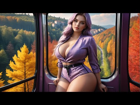 [4K] Cable Car Over Belgian Forest | AI Bikini Model