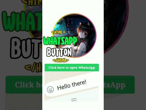 WhatsApp Button in HTML #html #htmltutorial #whatsapp #button #programming #webprogramming