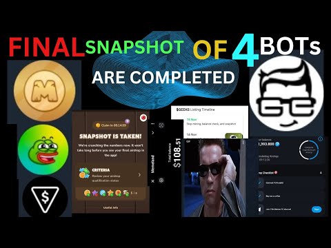 TOP 4 Snapshot Completed 🌟 MemeFi Token Withdrawal 🍟 $Soon last Step| Geeks Token Allocation | TGE