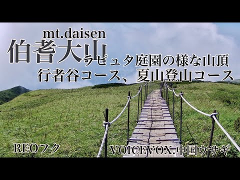 （大山登山）素晴らしい天空庭園、大山メジャールート行者谷登山コース、夏山登山道コース　2020年動画見やすくリニューアル　鳥取県最高峰hiking japan