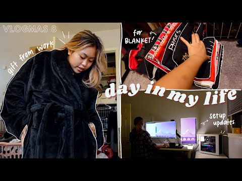 NEW company swag, old shirt reuse ideas, cleaning out my desk | spend the day with me vlog