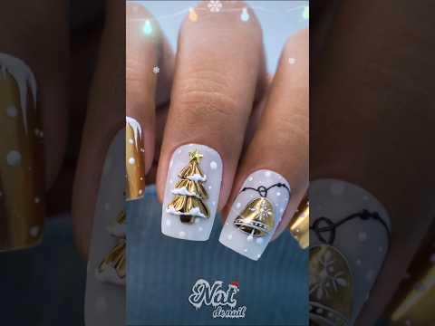 🎄Creative Christmas Tree Nail Art tutorial #short #craft #nailart #holidays #winter