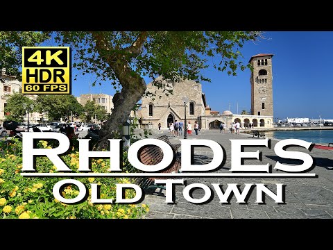 Rhodes Old Town, Bars, Restaurants, Shops in 4K 60fps HDR (UHD) 💖 The best places 👀 Walking tour