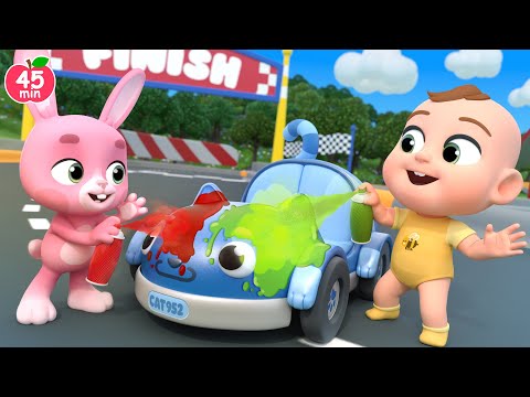 Baby's Racing Day! Finger Family Song +More Lalafun Nursery Rhymes & Kids Songs