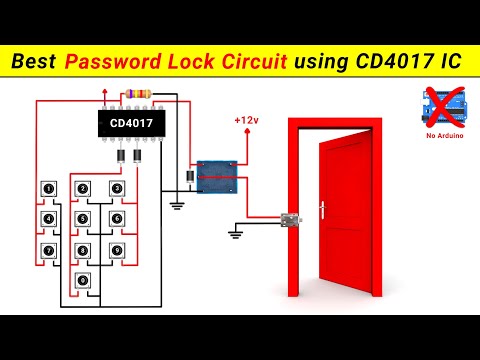 Password Lock circuit using CD4017 IC || without Arduino || full circuit explained in Hindi